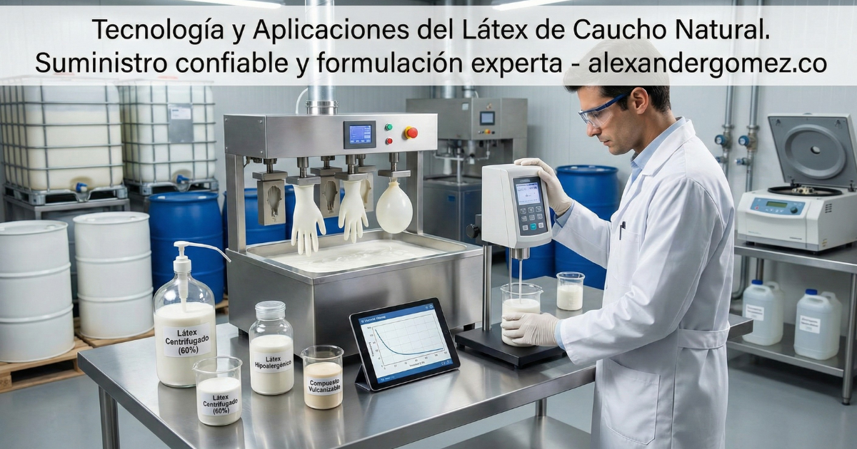 Proceso de extracción de látex de caucho natural y control de calidad industrial